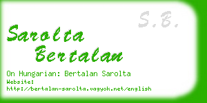 sarolta bertalan business card